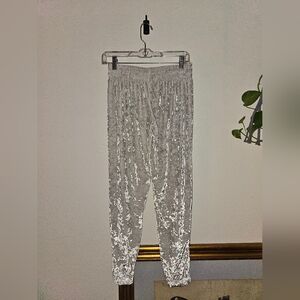 Victoria's Secret Women's Silver Crushed Velvet Sweatpants XS